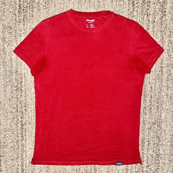 Youngla Bodybuilding Men's Red Short Sleeve Athletic Tee T-Shirt Size XL - Picture 1 of 7